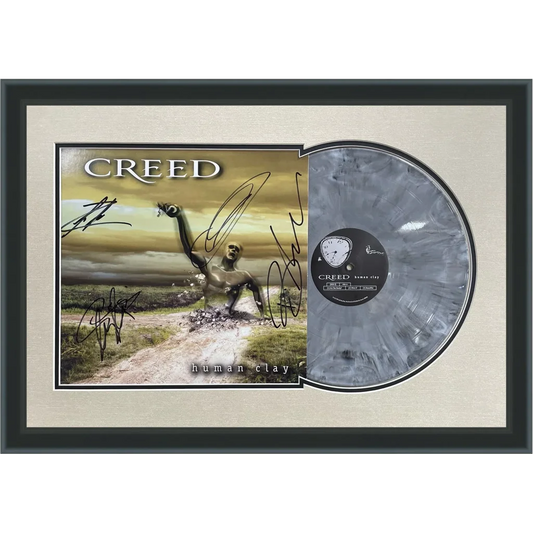 Creed Human Clay deluxe framed record album, signed with gray vinyl
