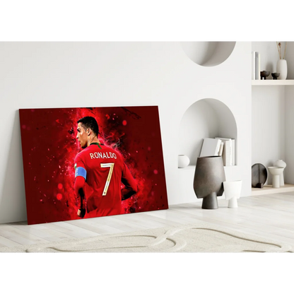 Cristiano Ronaldo red jersey wall art canvas print