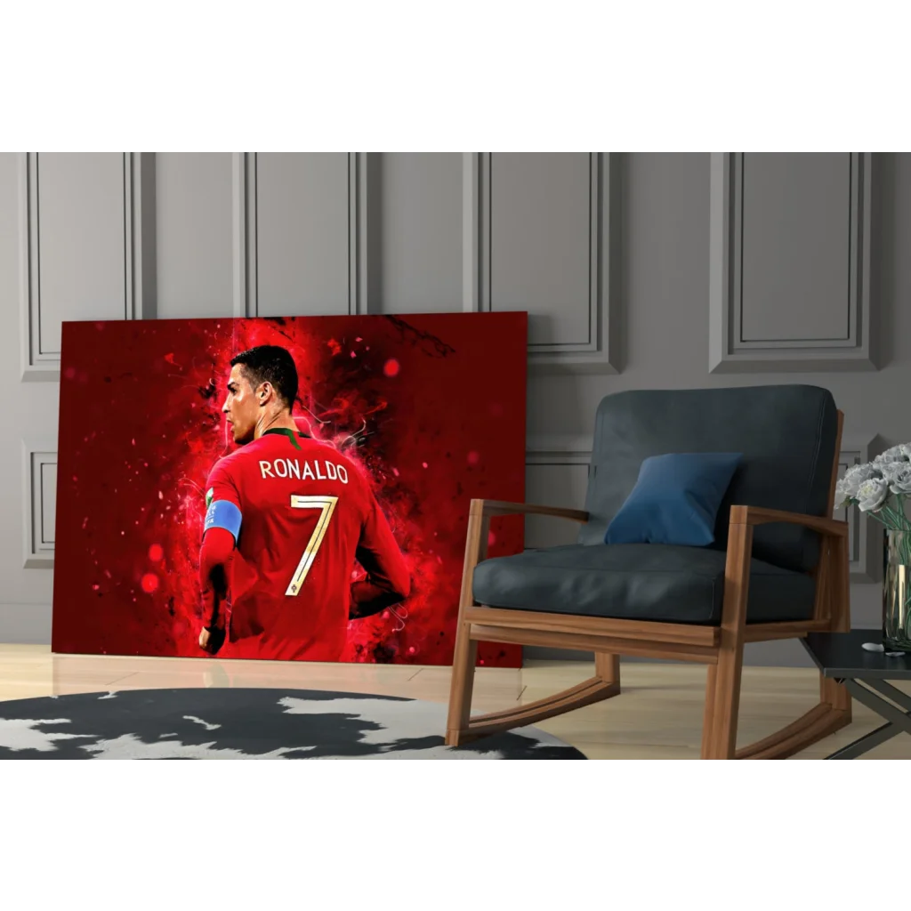 Cristiano Ronaldo red jersey poster as vibrant wall art print