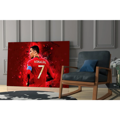 Cristiano Ronaldo red jersey poster as vibrant wall art print