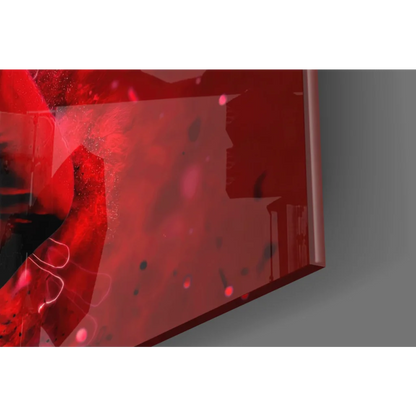 Cristiano Ronaldo red jersey glass wall art with abstract vase design