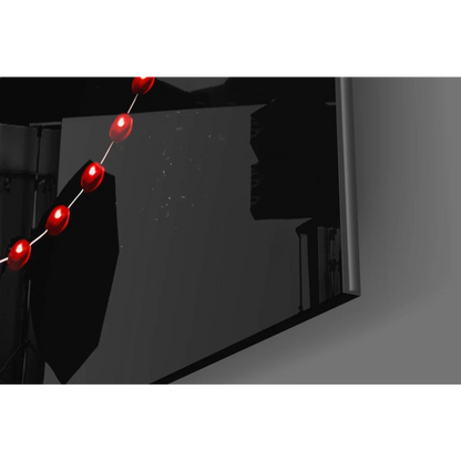 Praying hands glass wall art with silver cross and red bead lights