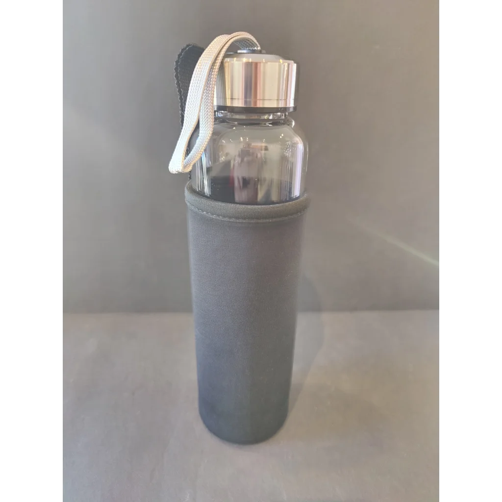 Crystal infused stainless steel water bottle with amethyst stone
