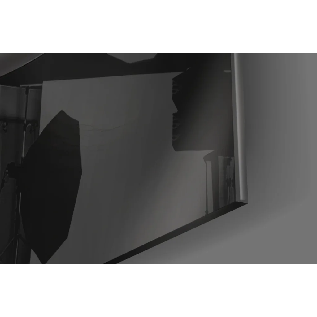 Black octagonal softbox illuminating Bold Red Lips Cigar Woman wall art print