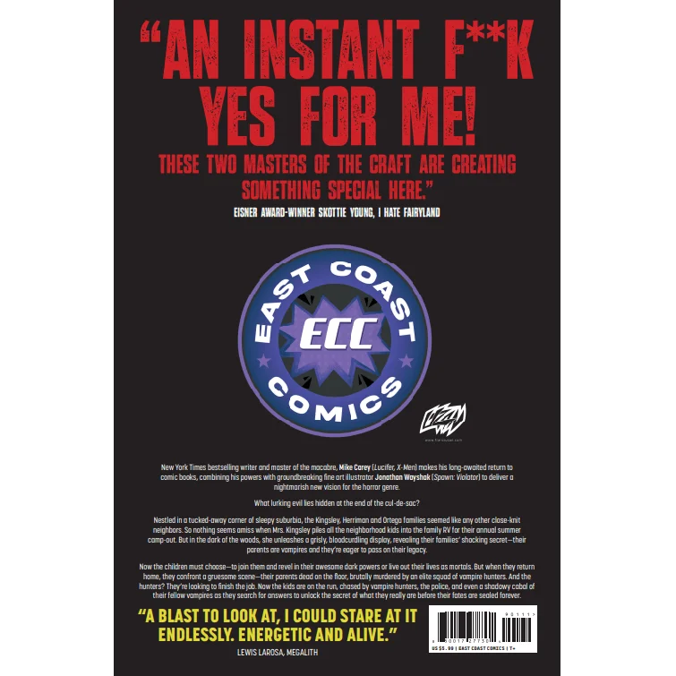 Vampire hunters comic book with dark cover, ECC exclusive Franck Uzan artwork