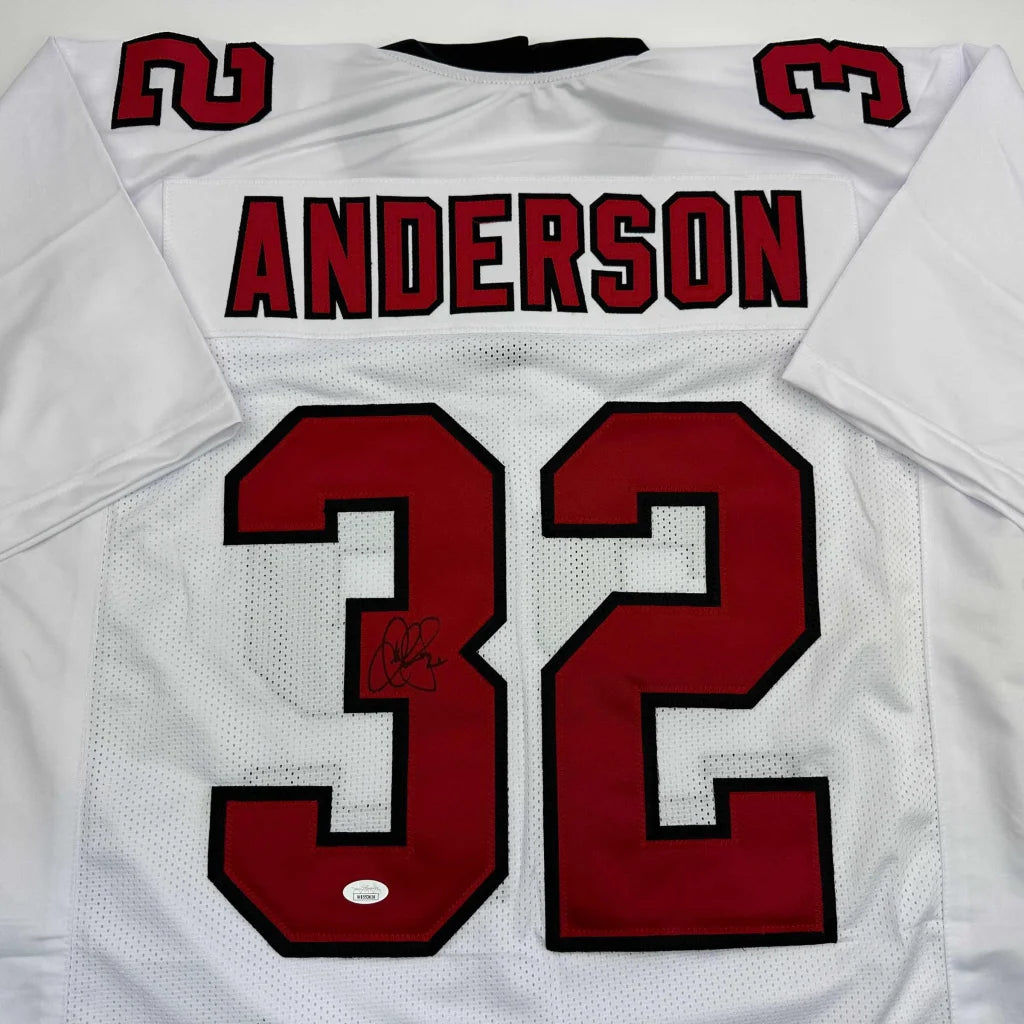Custom Jersey Anderson 32 red white pro sports league jersey