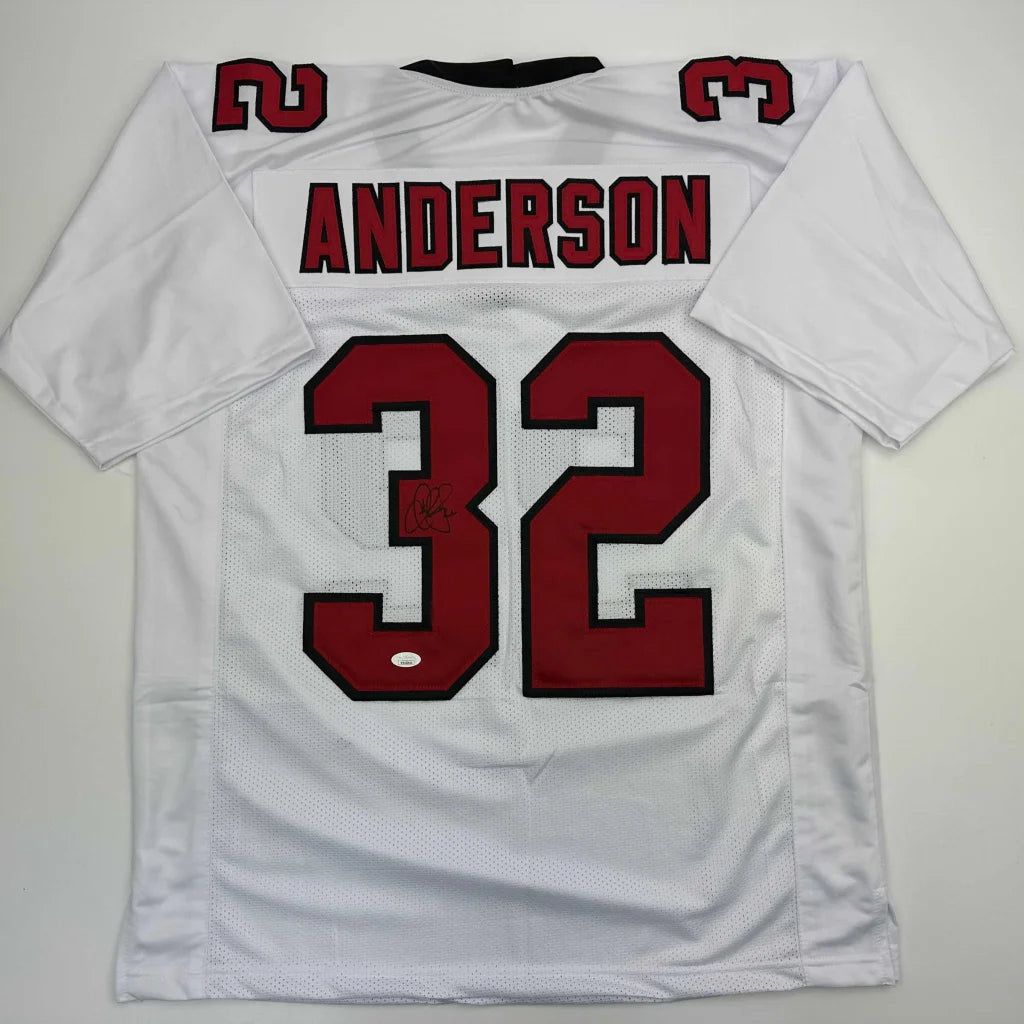 Custom Anderson 32 red white jersey for professional sports league