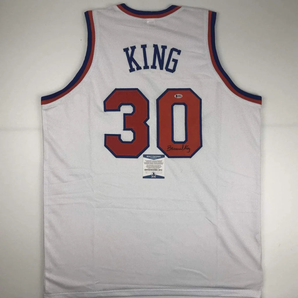 White custom jersey with KING and 30 for professional sports league fans