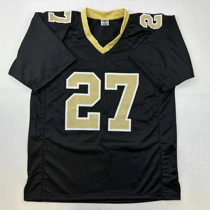 Black gold custom jersey number 27 Jenkins autographed pro sports