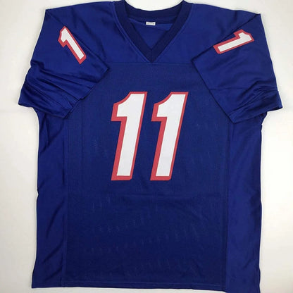 Custom Jersey Bledsoe 11 royal blue autographed pro sports collectible