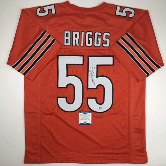 Autographed Orange Football Jersey with number 55, perfect for custom sports fans