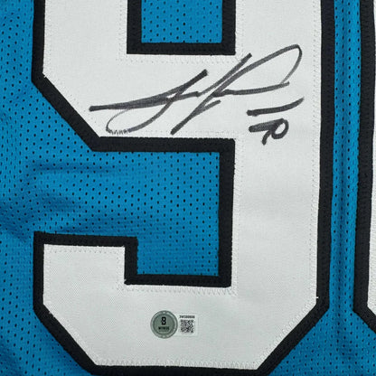 Custom Jersey Carolina Panthers Blue Black Autographed Collectible with QR Code