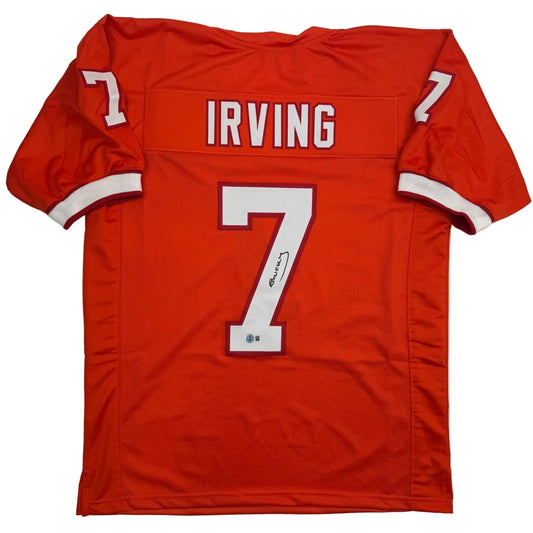 Red custom jersey with white accents, number 7, Irving name for pro sports fans