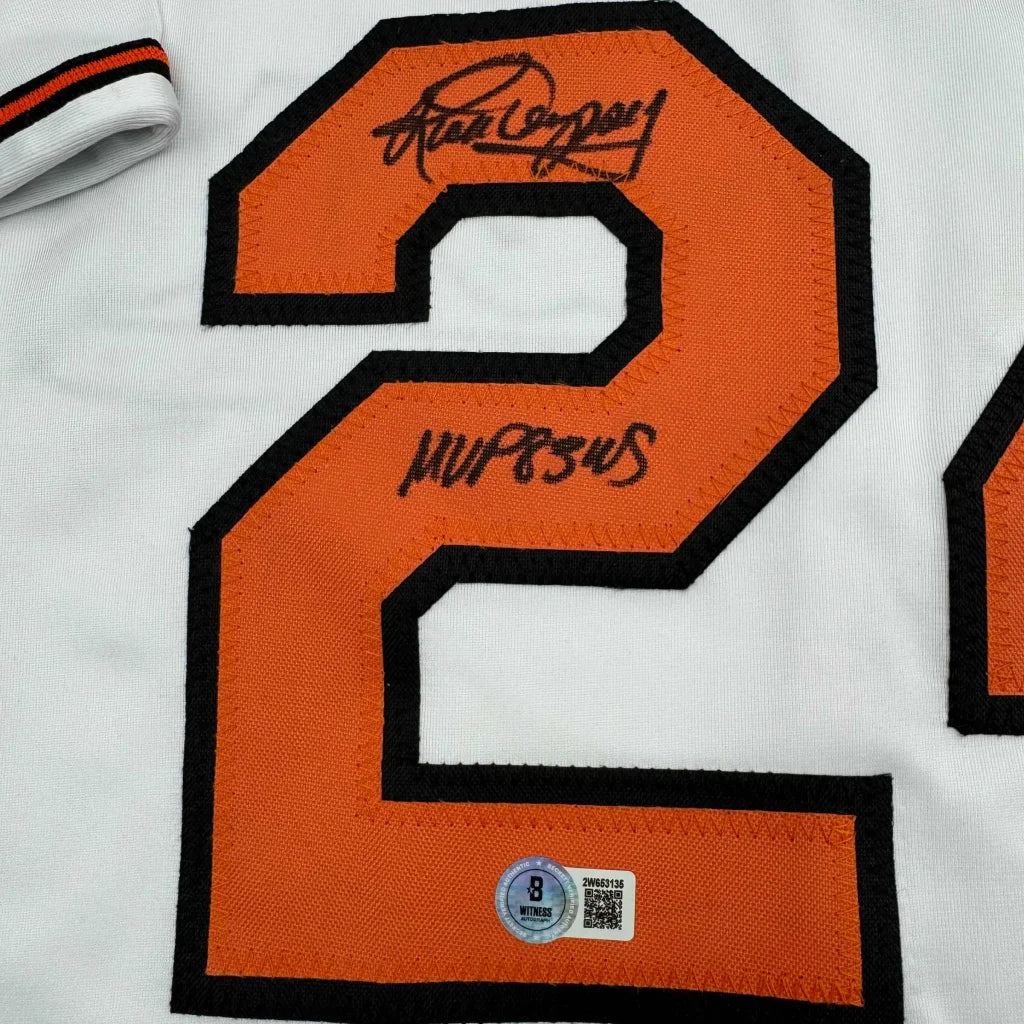 White and orange custom jersey with autographs and hologram from Dempsey 24 sports league