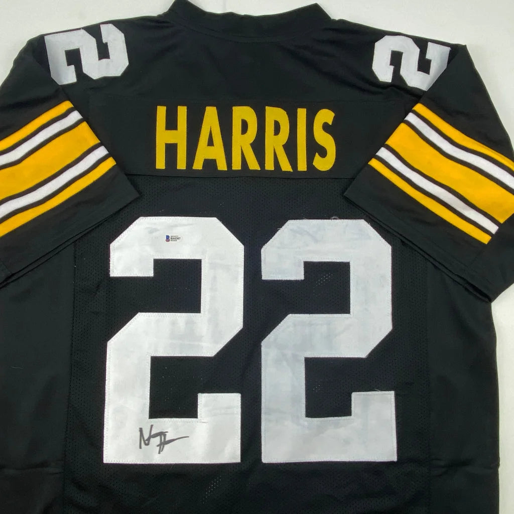 Black custom jersey with HARRIS 22 autograph for football fans and sports league collectors