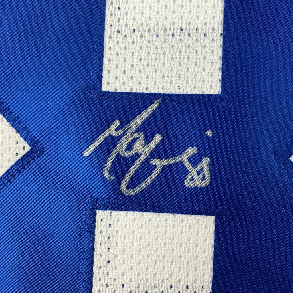 Royal blue custom jersey Harrison 88 with white mesh accents