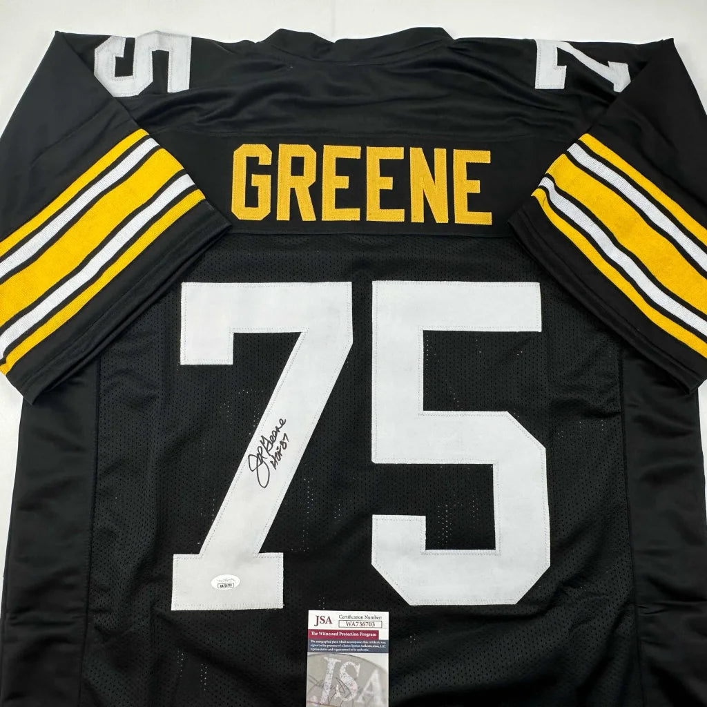 Custom Pittsburgh Steelers Mean Joe Greene jersey in black and yellow
