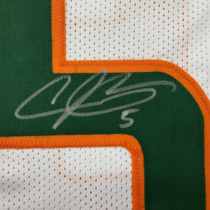 Green and orange custom jersey with autograph from a professional sports league player