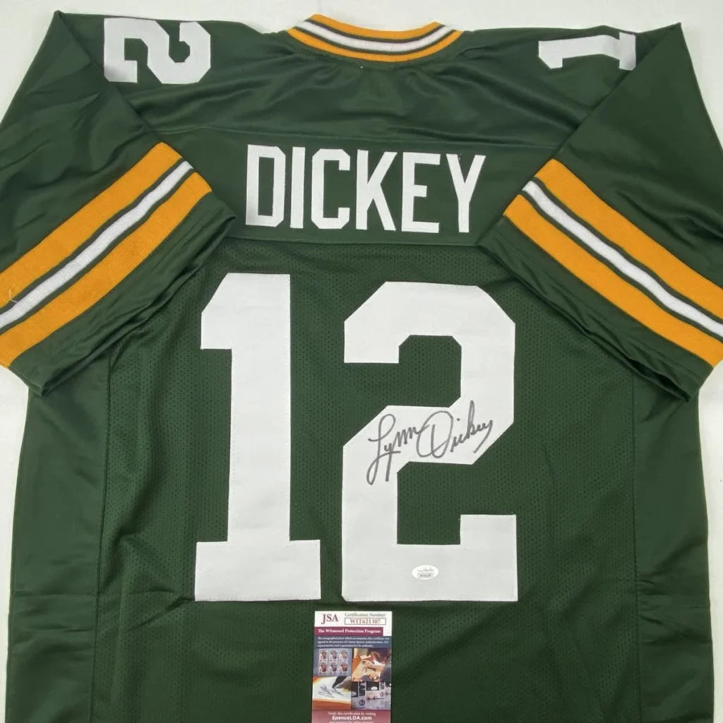 Custom Green Bay Packers Lynn Dickey autographed jersey for sports league fans