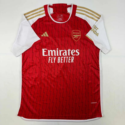 Red and white custom jersey with gold accents for professional sports or sports league fans