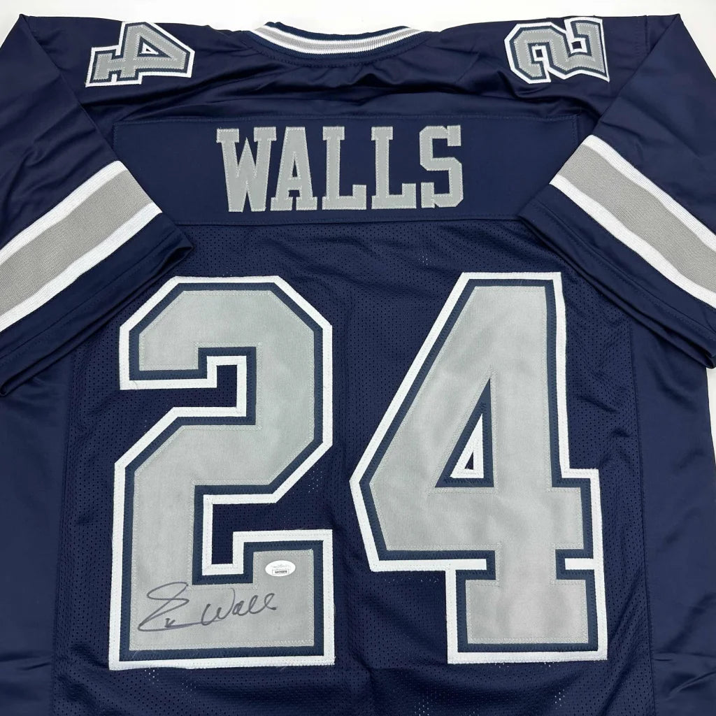 Autographed Dallas Cowboys custom jersey Walls 24 navy blue