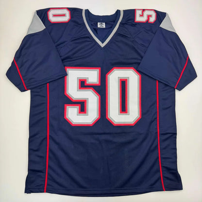 Custom Navy Football Jersey with 50 autographed, perfect for professional sports fans