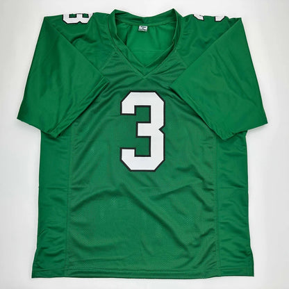 Green mesh custom jersey with white number 3 from professional sports league collectible