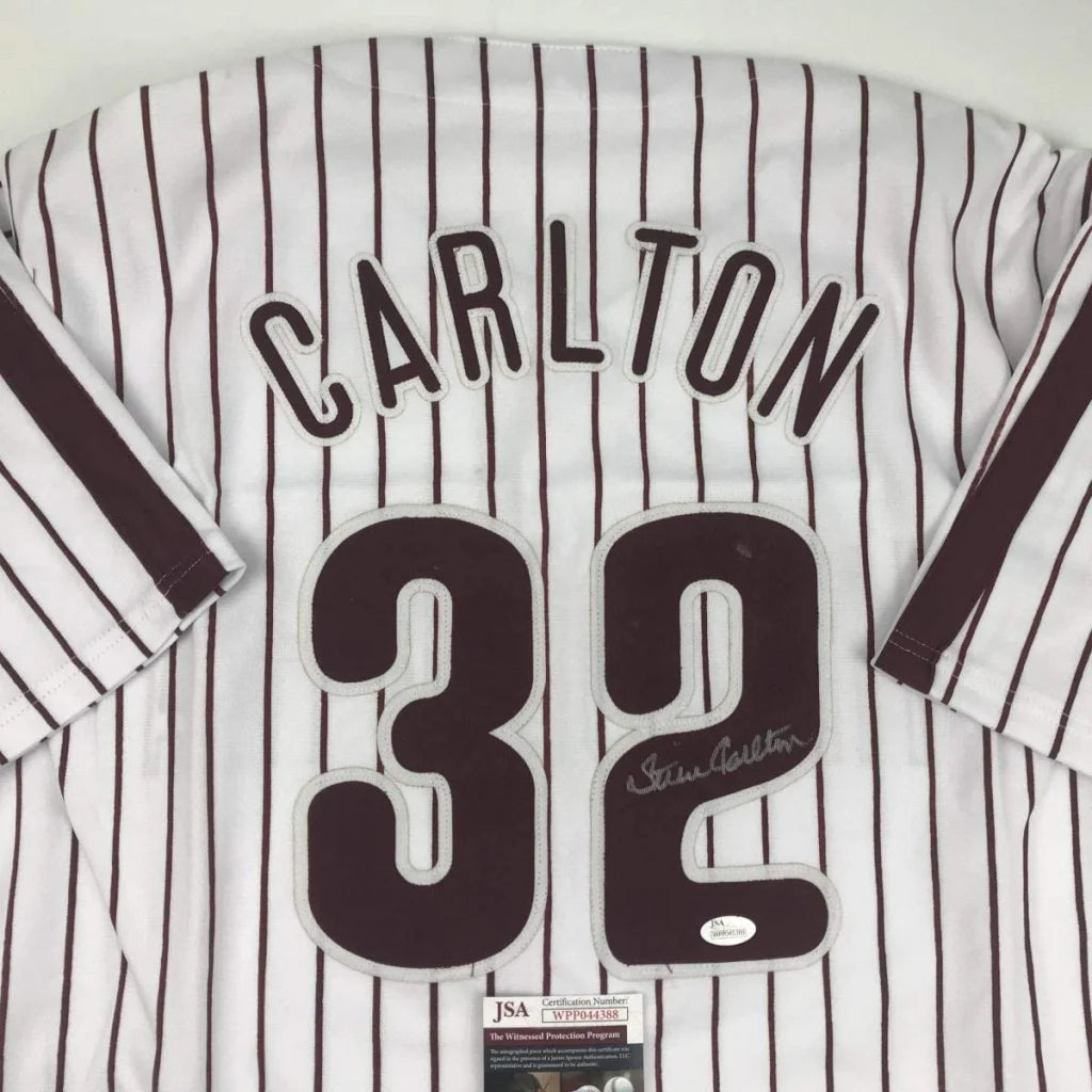 Custom jersey with Carlton and number 32, black pinstripe design for professional sports fans