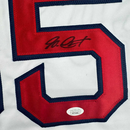 Custom jersey with number 5 in red white baseball style