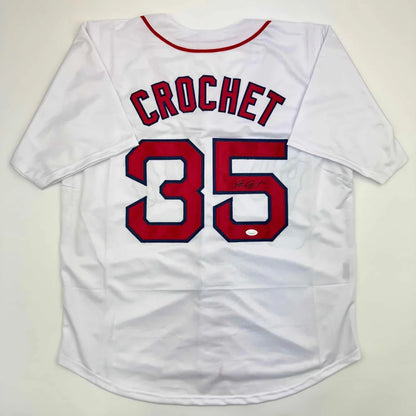 Custom Jersey Number 35 red white blue baseball style with Crochet name