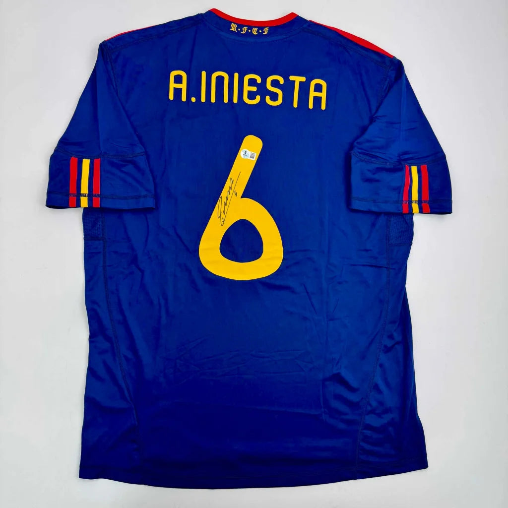 Royal blue custom jersey with yellow red accents name A pro sports