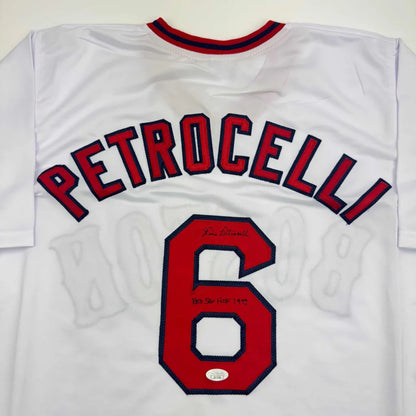 Custom Petrocelli number 6 red white blue baseball jersey