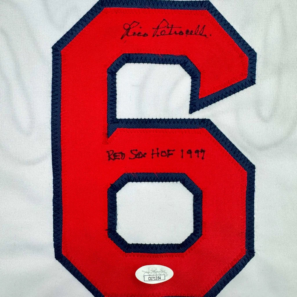 Custom Jersey Number 6 Petrocelli red white blue baseball style with navy trim