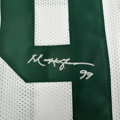 Green and white custom jersey number 99 Gastineau signed collectible