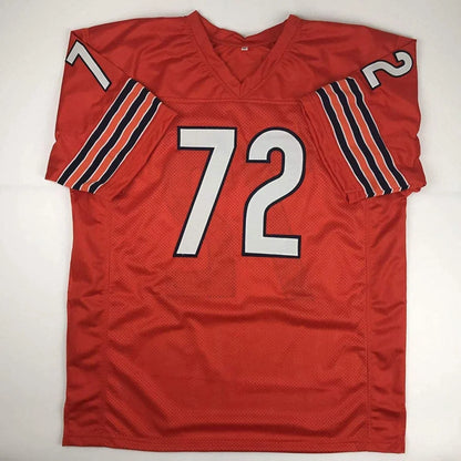 Red custom jersey Perry 72 with autographed white stripes, pro sports league collectible