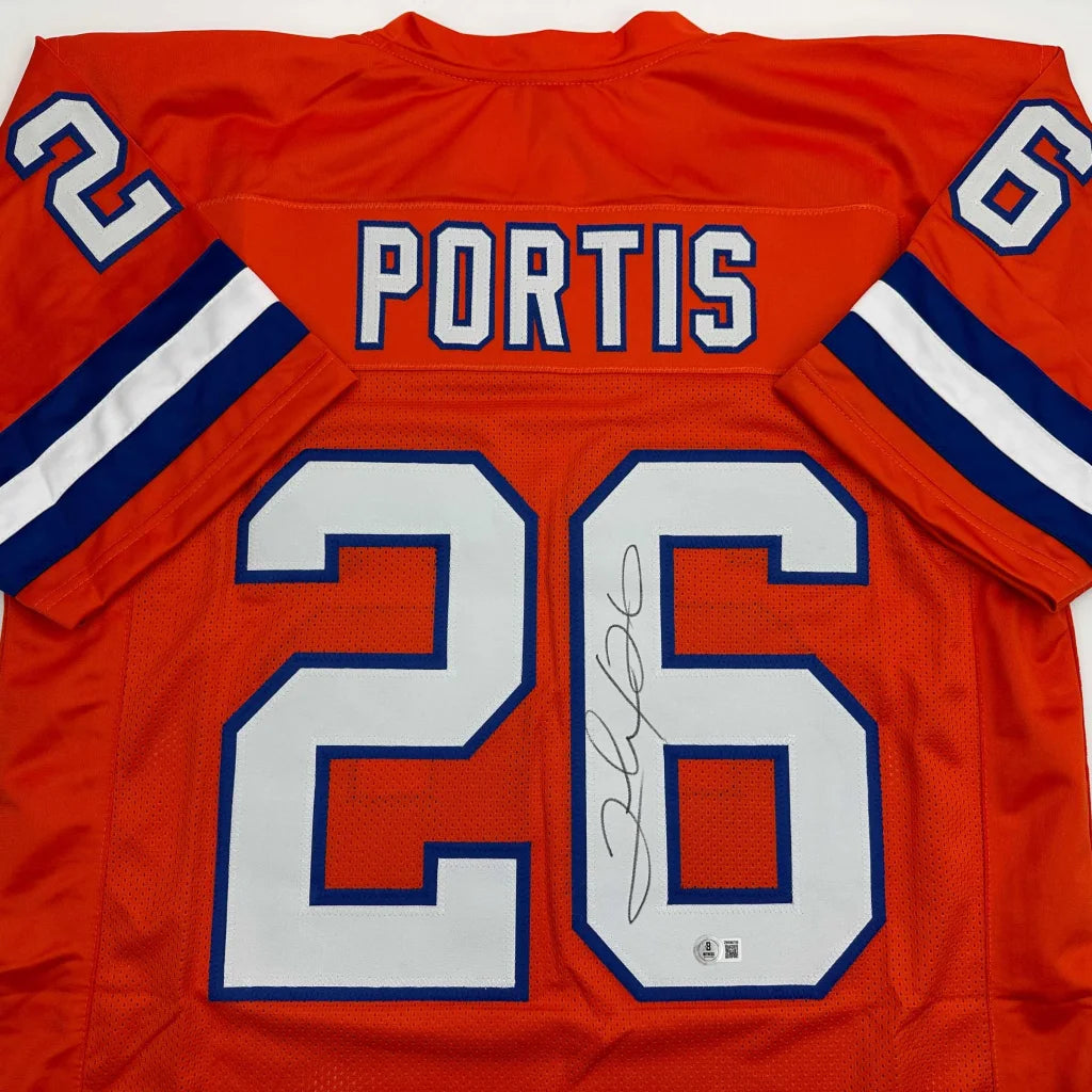 Custom Portis 26 orange basketball jersey in pro sports style