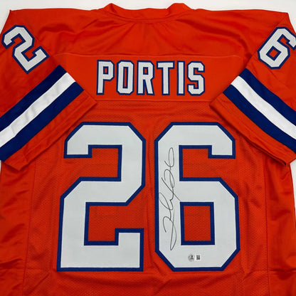 Custom Portis 26 orange basketball jersey in pro sports style