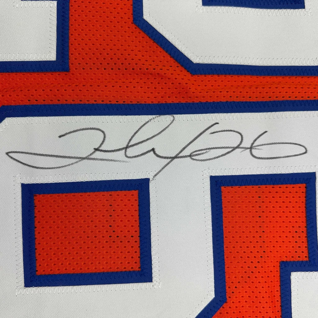 Custom Portis 26 orange blue white mesh pro sports jersey with signature