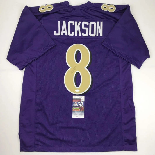 Custom Purple Baltimore Ravens Jersey with Gold Accents and Number 8