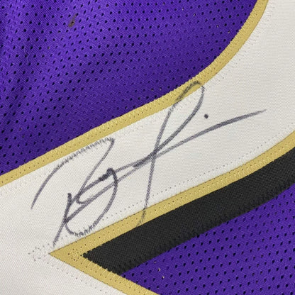 Purple mesh custom jersey with black signature for professional sports league fans