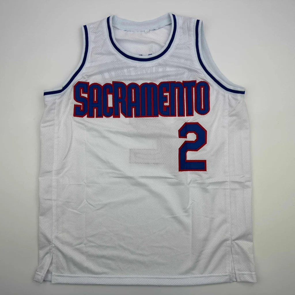 Custom Richmond #2 white Kings jersey with blue red accents