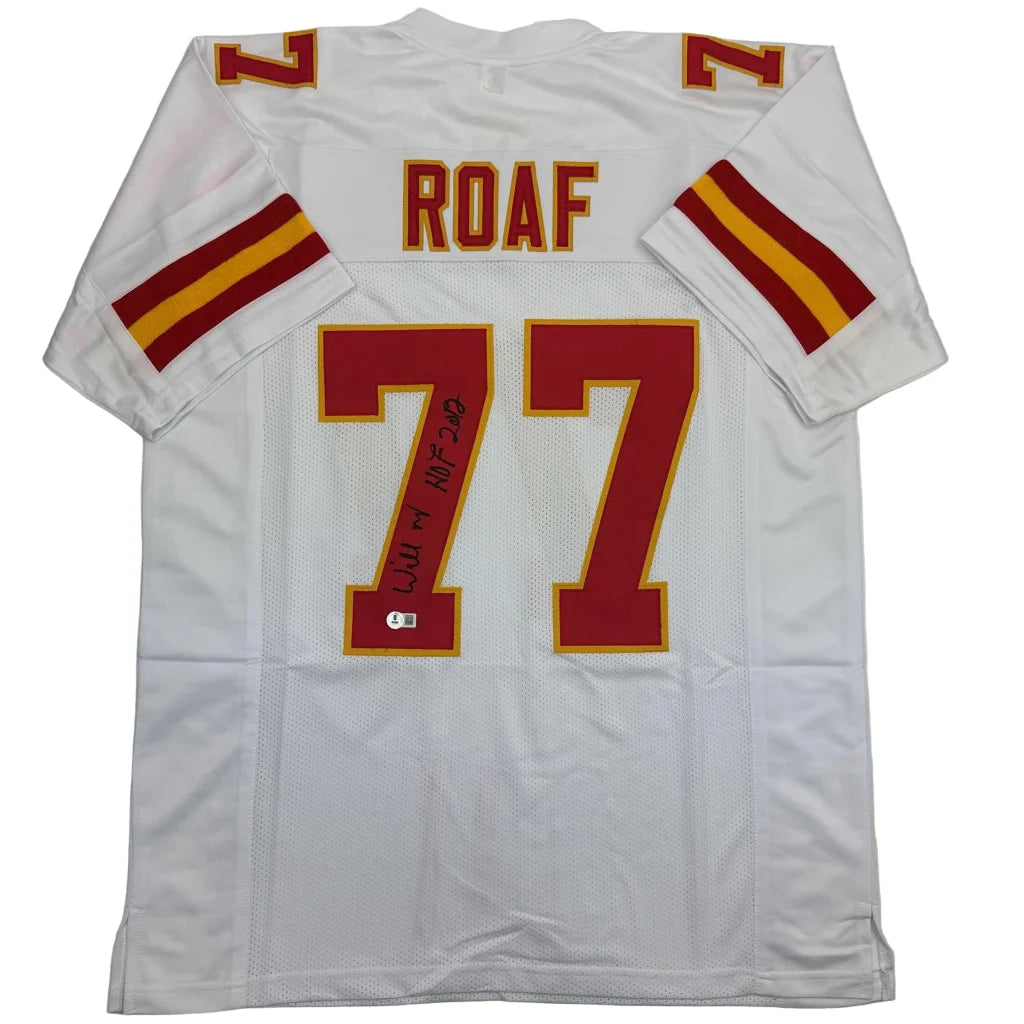 Custom Roaf Chiefs jersey in red white gold pro sports style