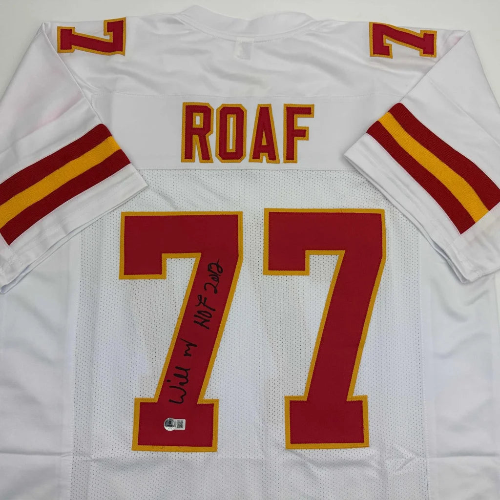 Custom Roaf Kansas City Chiefs jersey in white with red gold accents