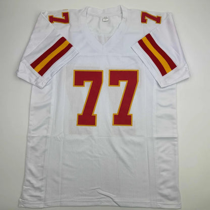 Custom Jersey Roaf Kansas City Chiefs Style Red White Gold Jersey 77