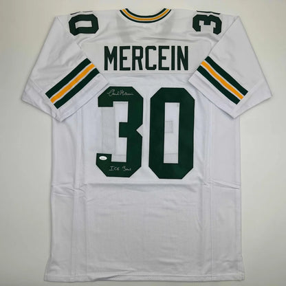 Custom jersey signed by Charles Mercein in Green Bay Packers style