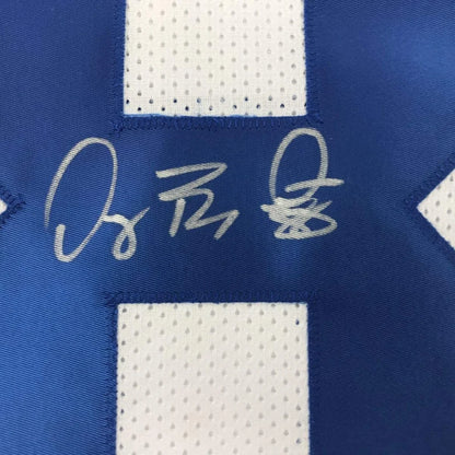 Custom Dallas Cowboys Bryant 88 blue white jersey with silver autograph