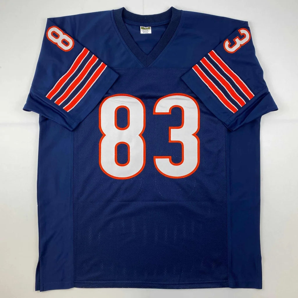 Blue custom jersey signed by Emmitt Smith from the pro football league, number 83