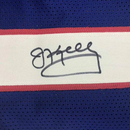 Custom Jersey Signed by James Edward Kelly with blue, white, and red for professional sports