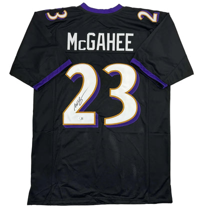 Custom Baltimore Ravens jersey with McGahee 23, purple accents, pro sports style