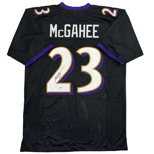 Custom Baltimore Ravens jersey with McGahee 23, purple accents, pro sports style